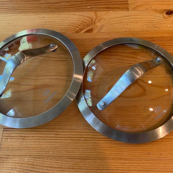 Calphalon 7 Inch Diameter Stainless Steel Glass Lid (2) - Picture 1 of 3